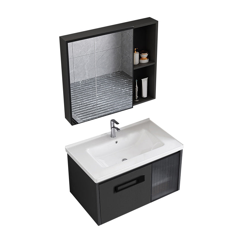 Sink Vanity Wall Mounted Rectangular Drawers Ceramic Sink Vanity Set