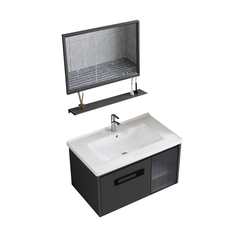 Sink Vanity Wall Mounted Rectangular Drawers Ceramic Sink Vanity Set