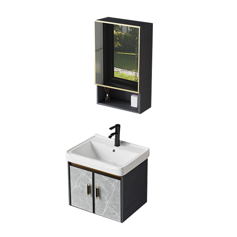 Modern Sink Vanity Set Wall Mounted Drawers Ceramic Sink Set