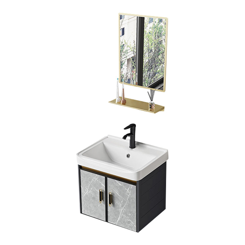 Modern Sink Vanity Set Wall Mounted Drawers Ceramic Sink Set