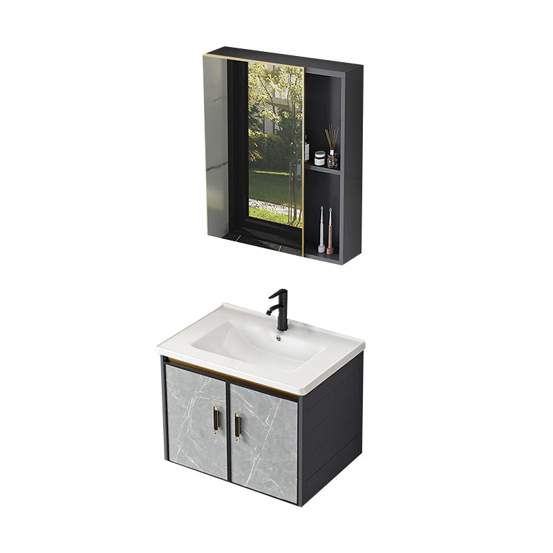 Modern Sink Vanity Set Wall Mounted Drawers Ceramic Sink Set