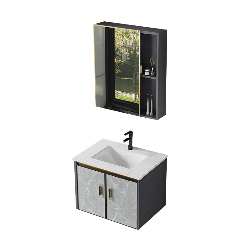 Modern Sink Vanity Set Wall Mounted Drawers Ceramic Sink Set