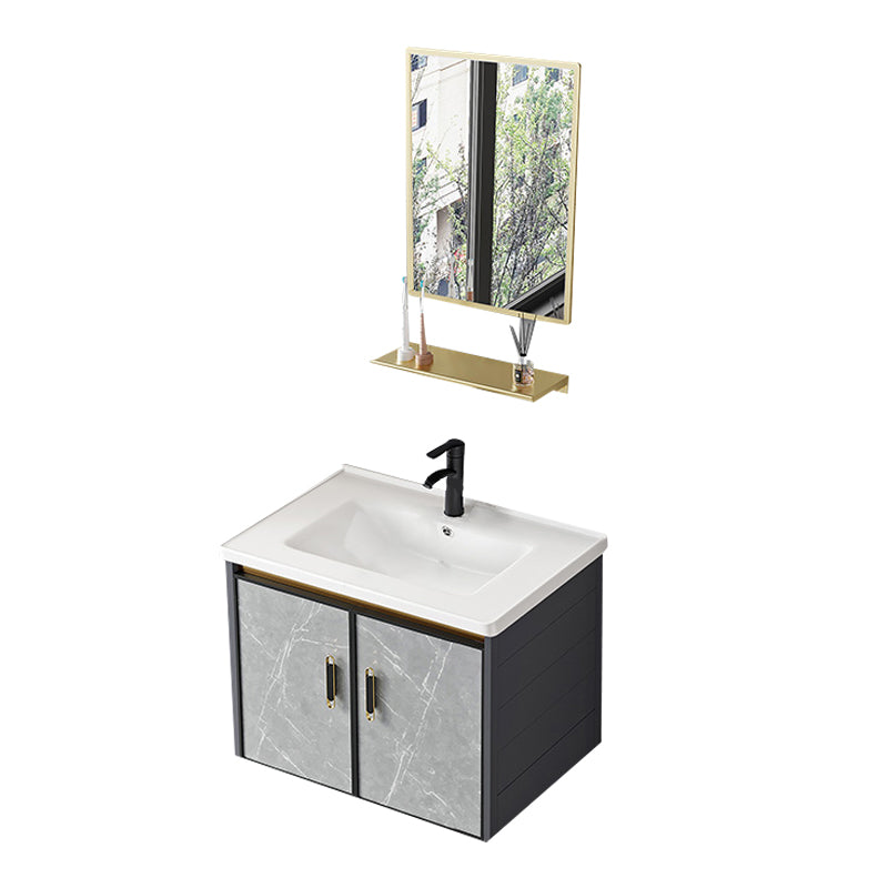 Modern Sink Vanity Set Wall Mounted Drawers Ceramic Sink Set