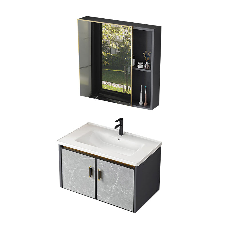 Modern Sink Vanity Set Wall Mounted Drawers Ceramic Sink Set