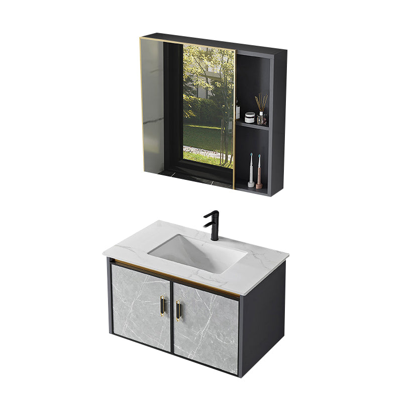 Modern Sink Vanity Set Wall Mounted Drawers Ceramic Sink Set