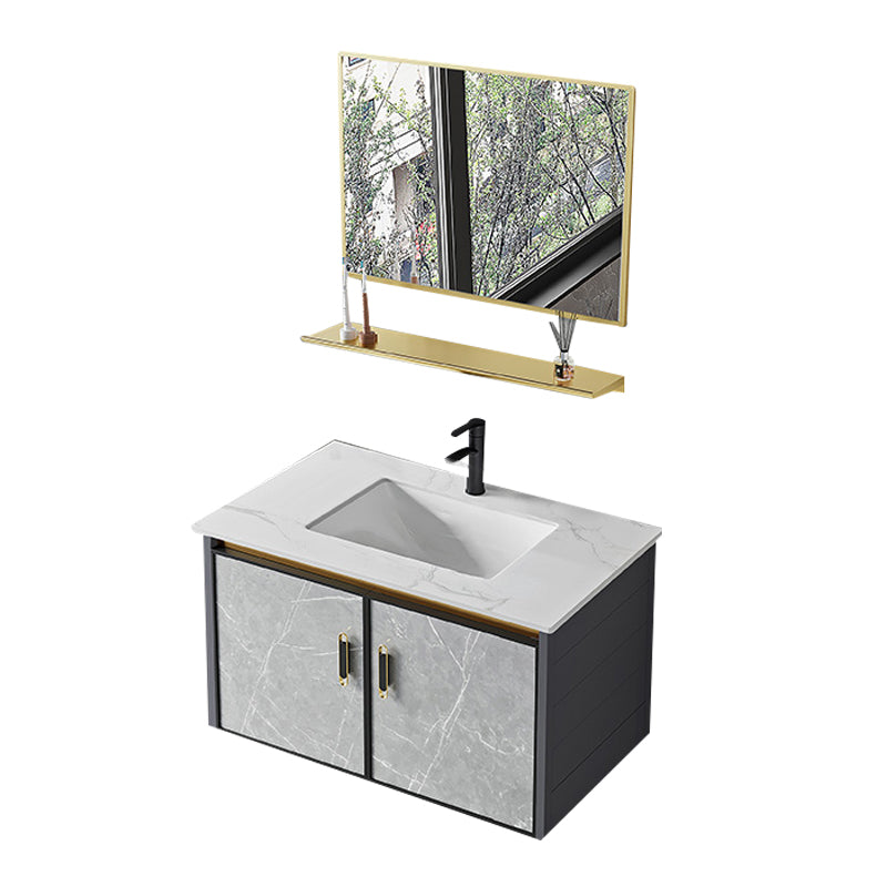 Modern Sink Vanity Set Wall Mounted Drawers Ceramic Sink Set