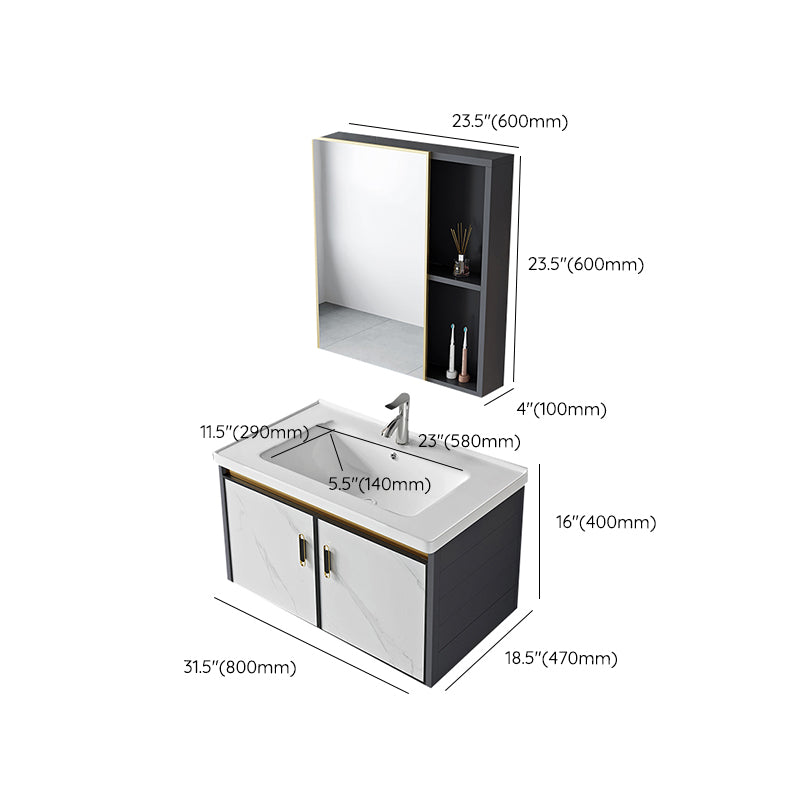 Modern Style Bath Vanity Dirt Resistant Wall Mount Bath Vanity with Faucet