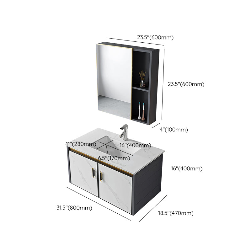 Modern Style Bath Vanity Dirt Resistant Wall Mount Bath Vanity with Faucet