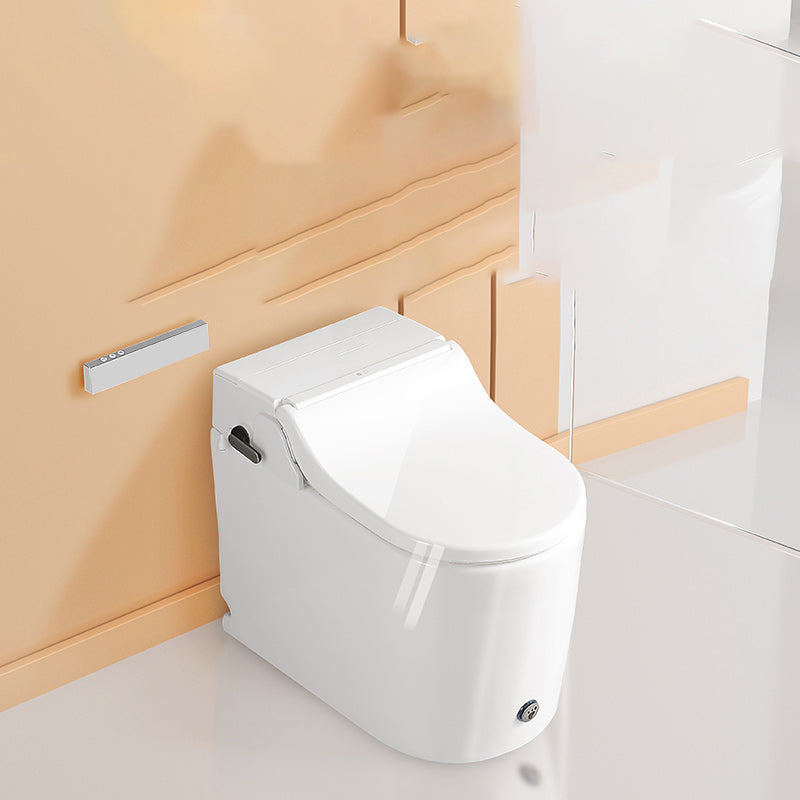 White Elongated Floor Mount Bidet Heated Seat Smart Bidet with Tank