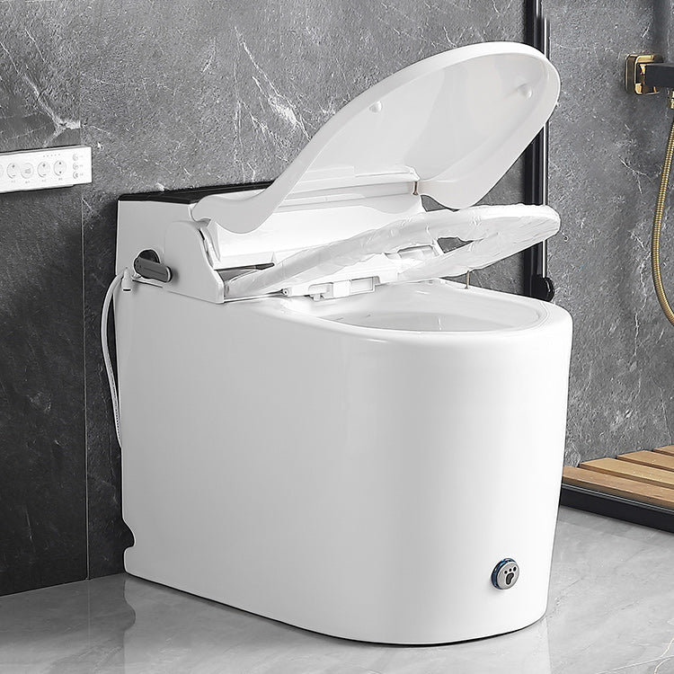 White Elongated Floor Mount Bidet Heated Seat Smart Bidet with Tank