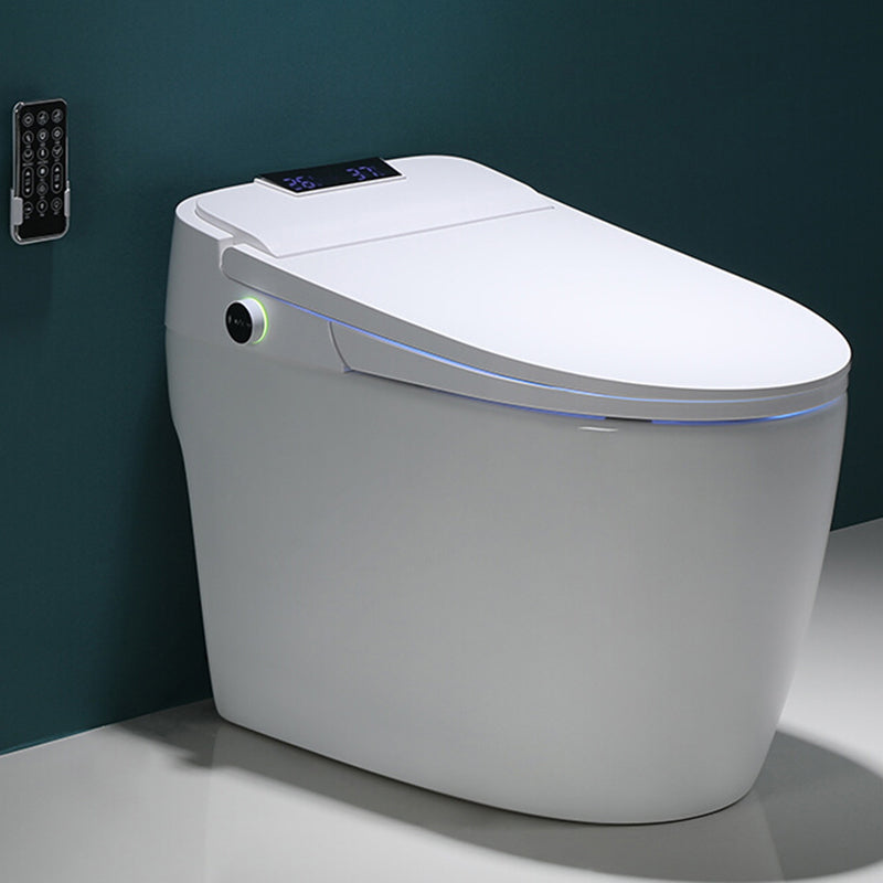 Contemporary All-In-One Smart Toilet White Elongated Floor Standing Bidet with Heated Seat