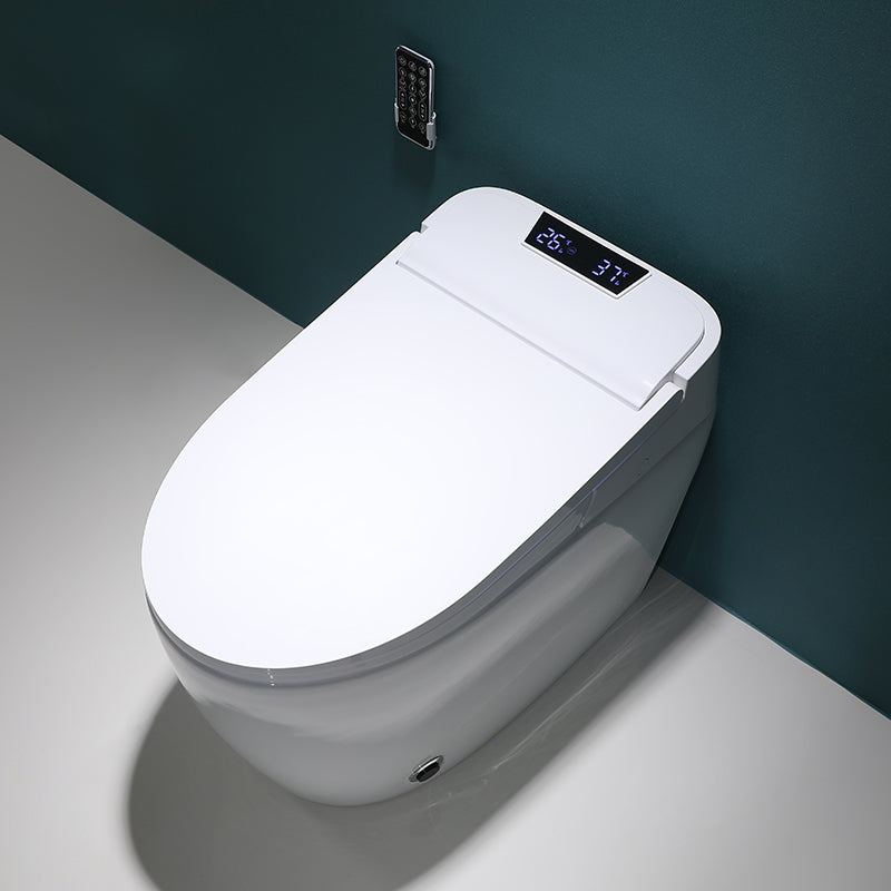 Contemporary All-In-One Smart Toilet White Elongated Floor Standing Bidet with Heated Seat