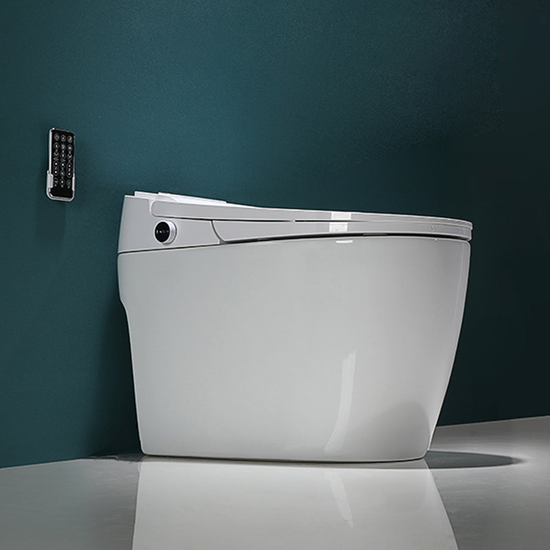 Contemporary All-In-One Smart Toilet White Elongated Floor Standing Bidet with Heated Seat