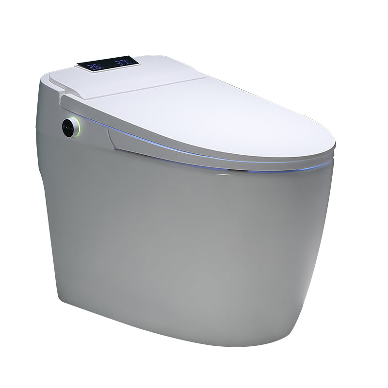 Contemporary All-In-One Smart Toilet White Elongated Floor Standing Bidet with Heated Seat