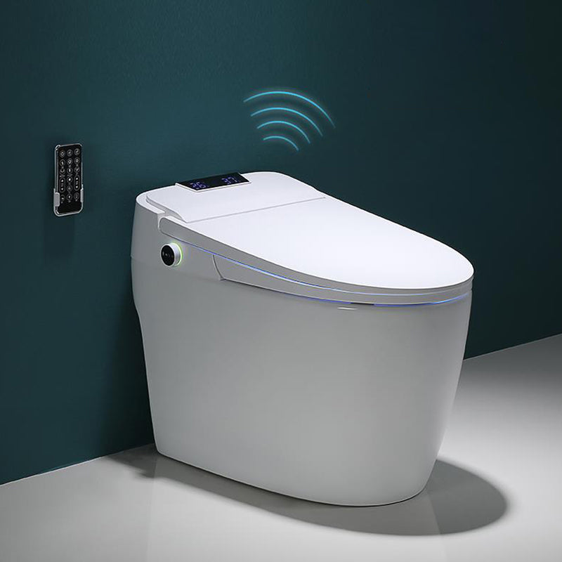 Contemporary All-In-One Smart Toilet White Elongated Floor Standing Bidet with Heated Seat