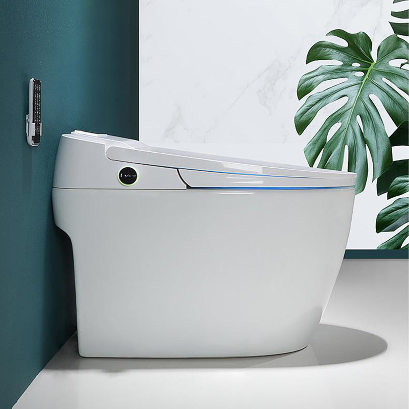 Contemporary All-In-One Smart Toilet White Elongated Floor Standing Bidet with Heated Seat