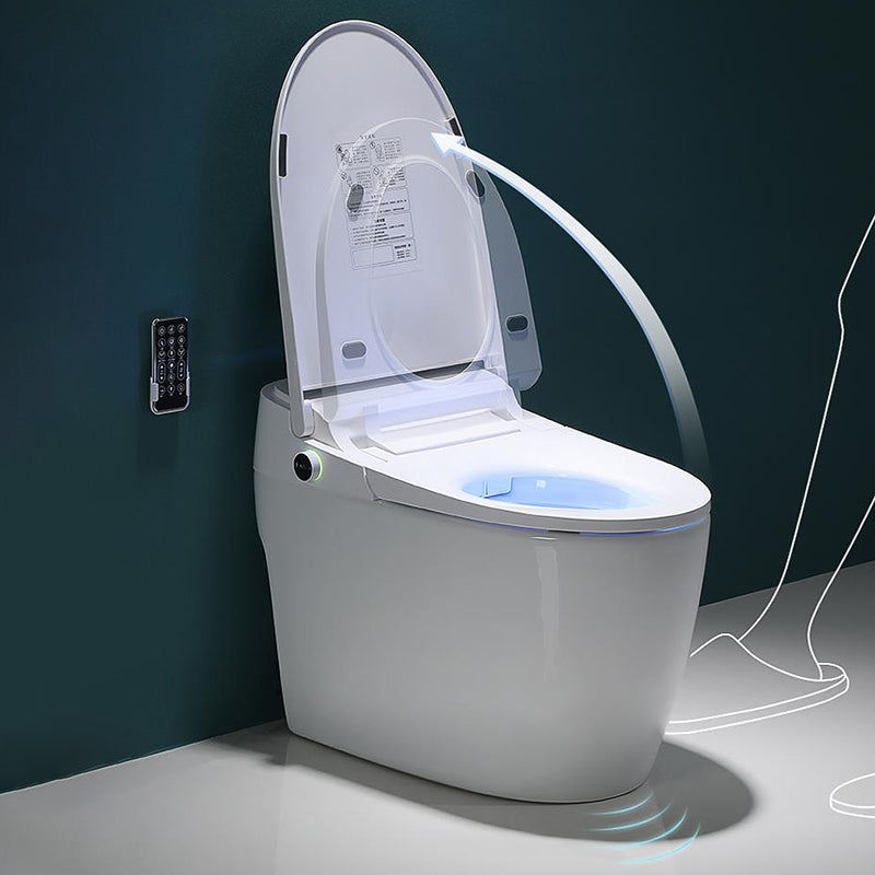 Contemporary All-In-One Smart Toilet White Elongated Floor Standing Bidet with Heated Seat