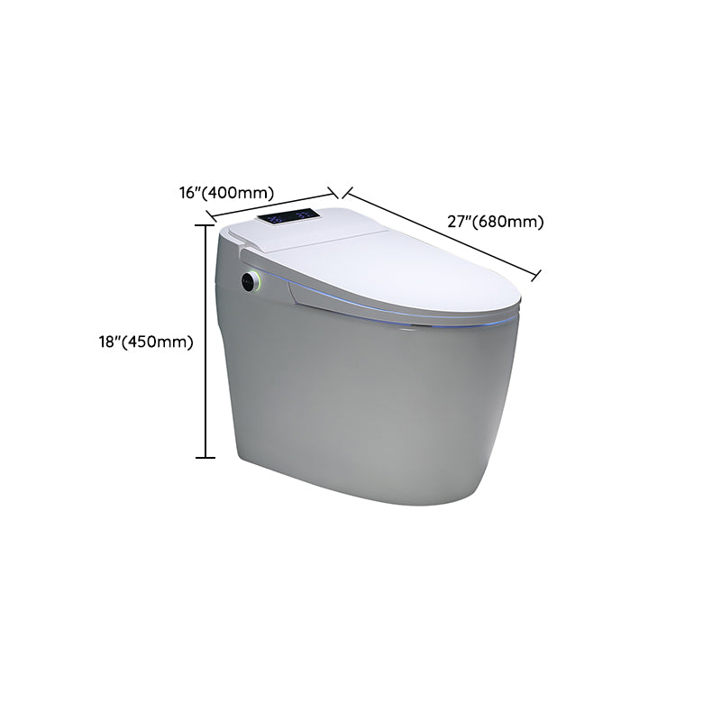 Contemporary All-In-One Smart Toilet White Elongated Floor Standing Bidet with Heated Seat