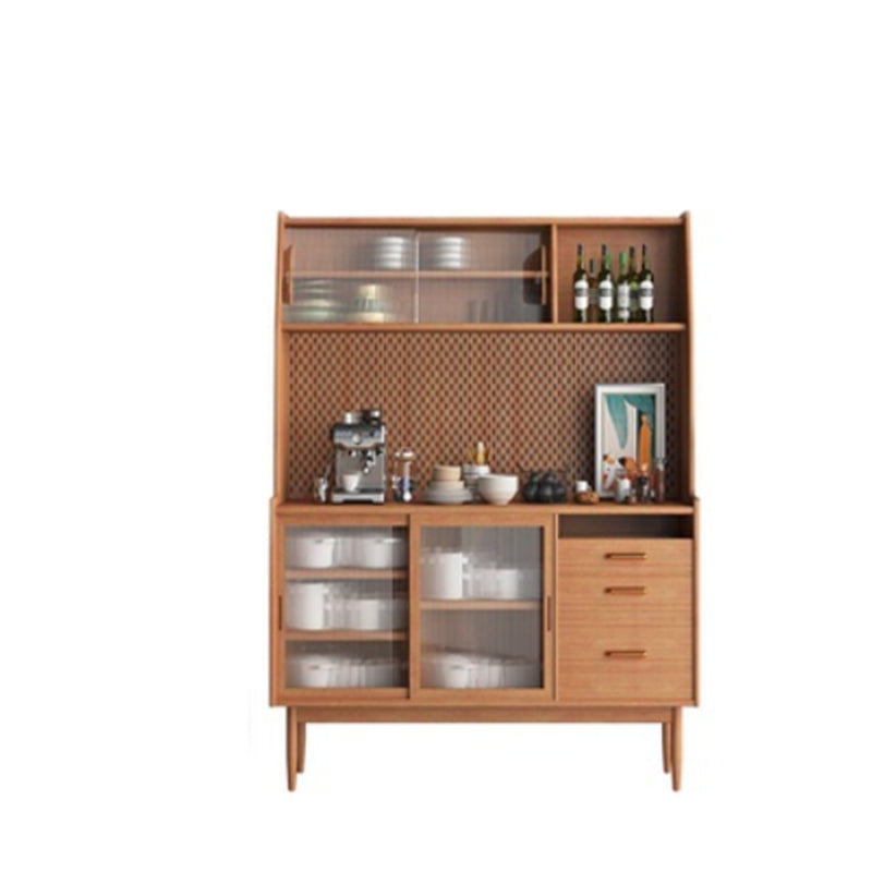 Modern Style Sideboard Table Pine Solid Wood Buffet Sideboard with 3-Drawer