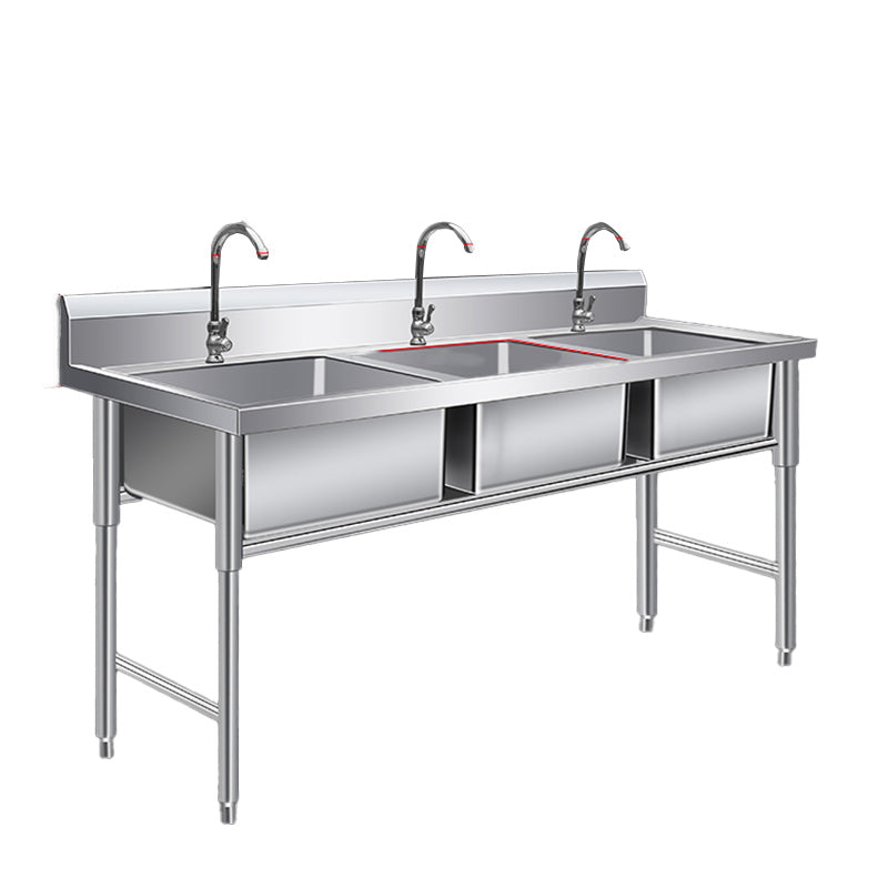 Classic Kitchen Sink Stainless Steel Double Basin Kitchen Sink with Faucets