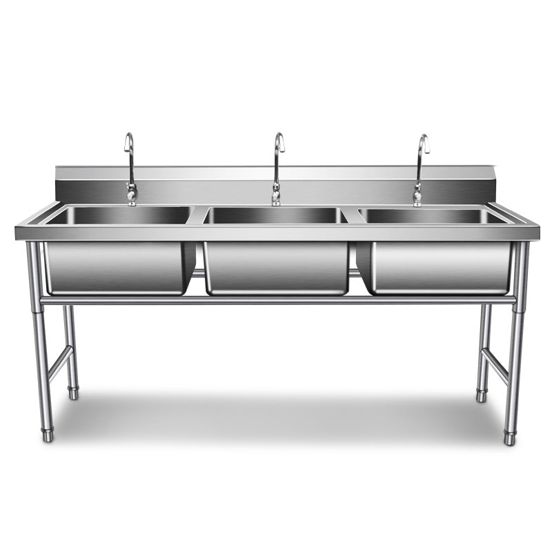 Classic Kitchen Sink Stainless Steel Double Basin Kitchen Sink with Faucets