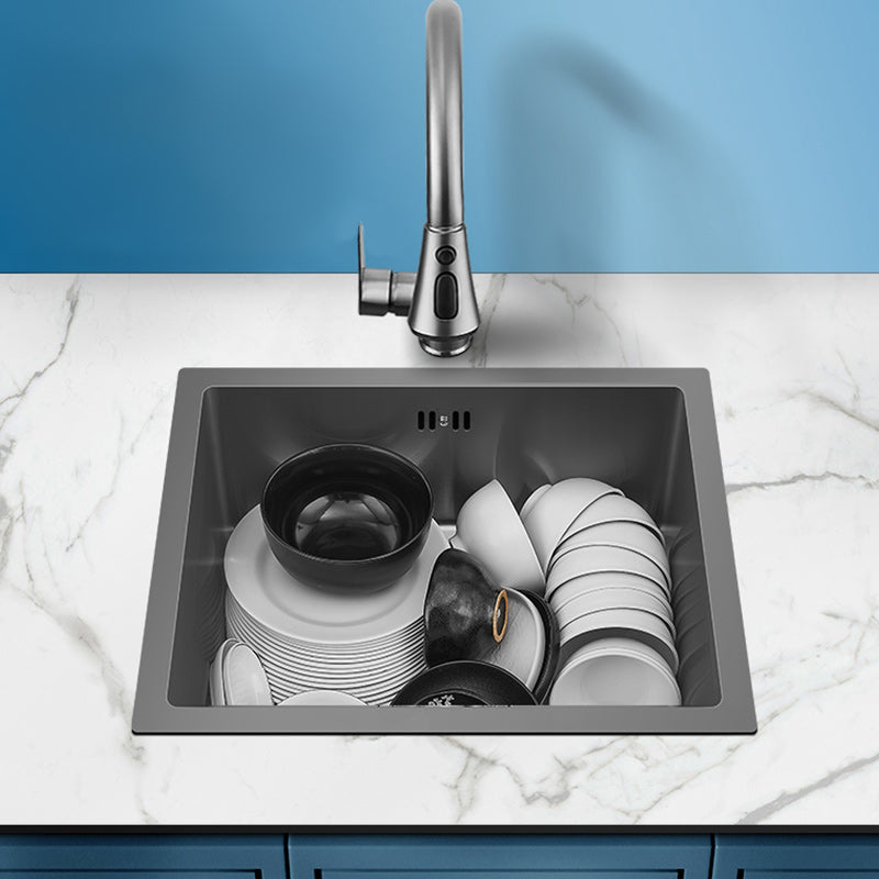 Modern Plain Kitchen Sink Overflow Hole Workstation Sink with Soundproofing