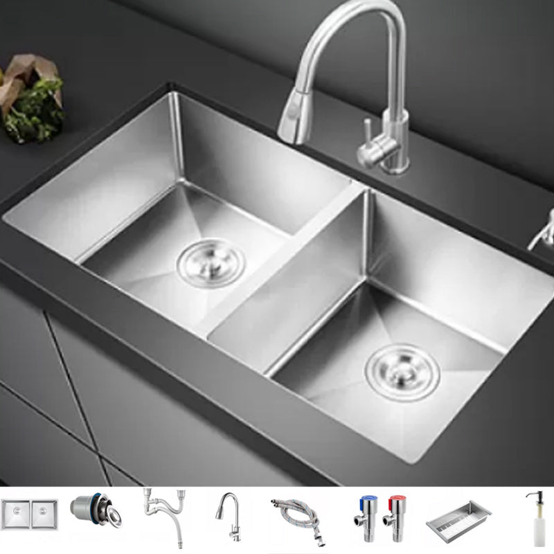 Modern Undermount Kitchen Sink Stainless Steel Kitchen Sink with Faucet