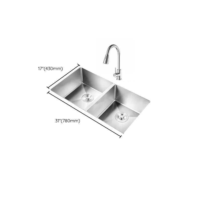 Modern Undermount Kitchen Sink Stainless Steel Kitchen Sink with Faucet