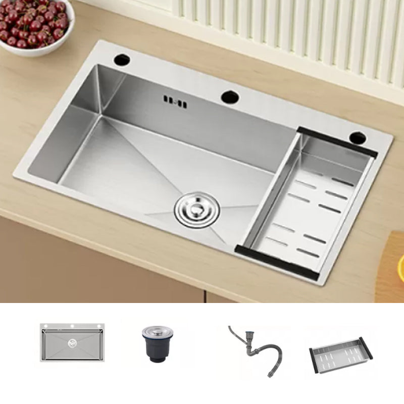 Modern Workstation Sink Stainless Steel with Basket Strainer and Faucet Kitchen Sink