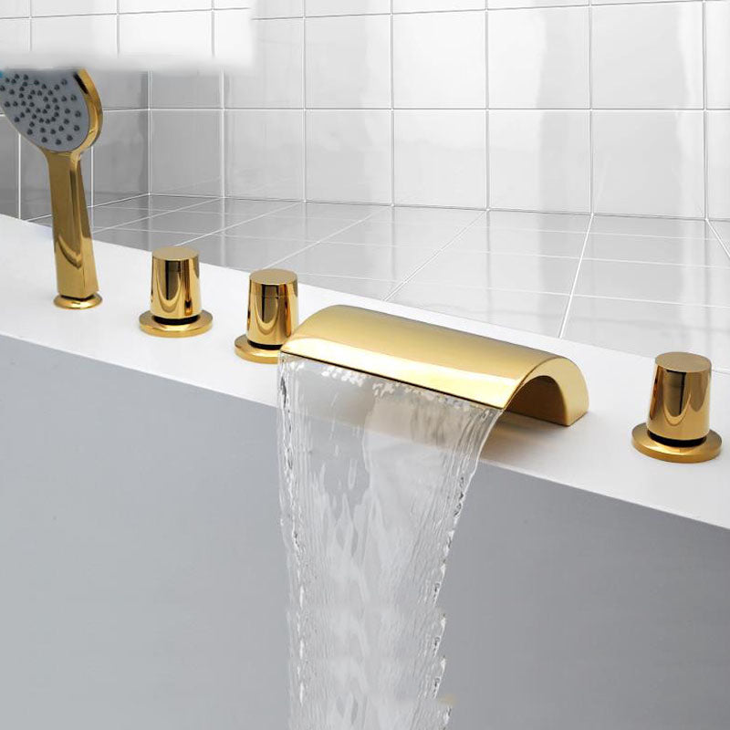 Modern Waterfall Spout Tub Faucet Bathroom Low Arc Bathtub Faucet