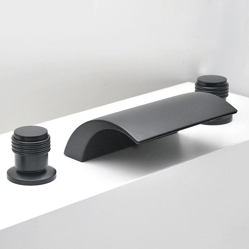 Modern Waterfall Spout Tub Faucet Bathroom Low Arc Bathtub Faucet