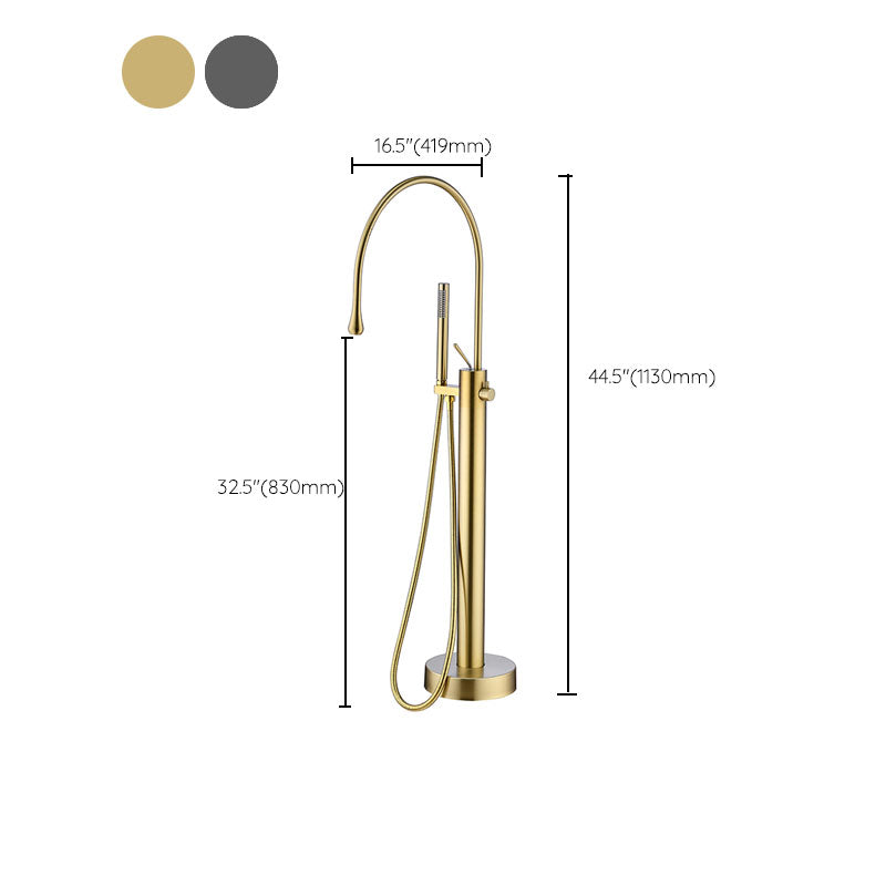 Modern Brass Freestanding Bathtub Faucet with Hand Shower Bathtub Faucet