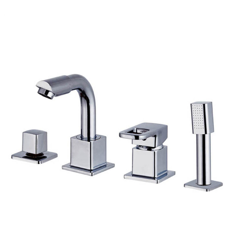 Chrome Bath Faucet Trim with Lever Handle Deck Mount Tub Faucet