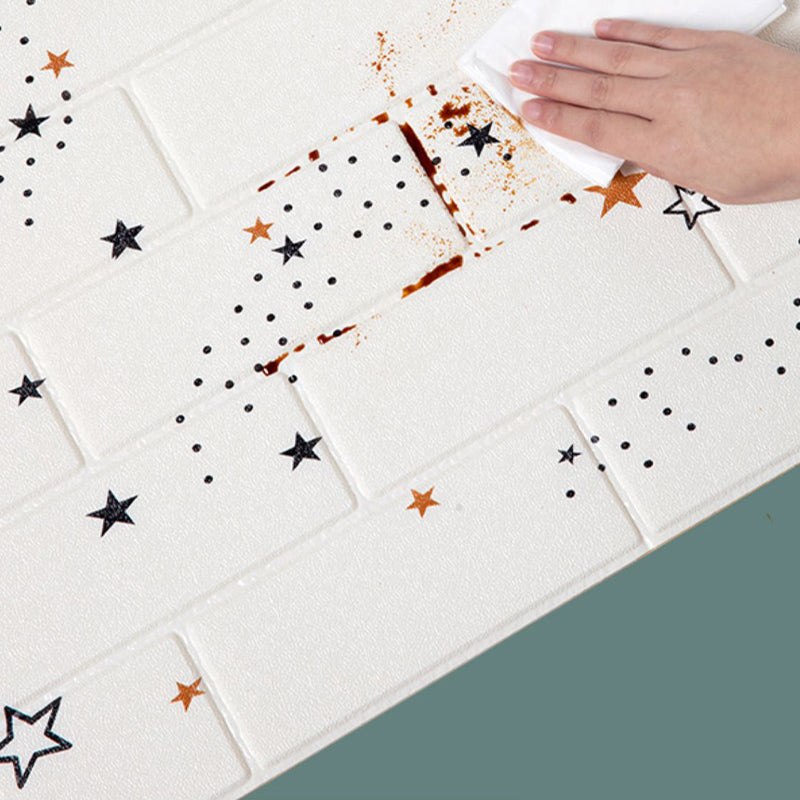 XPE Foam Wall Paneling Star Print Square Waterproof Wall Paneling for Living Room