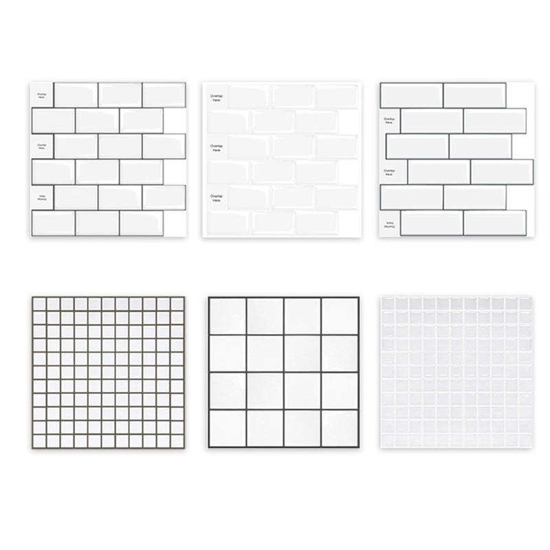 Plastic Peel and Stick Wall Tile 3D Square Peel and Stick Backsplash