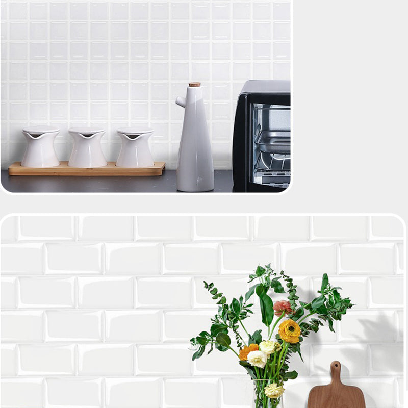 Plastic Peel and Stick Wall Tile 3D Square Peel and Stick Backsplash