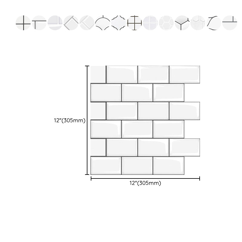 Plastic Peel and Stick Wall Tile 3D Square Peel and Stick Backsplash