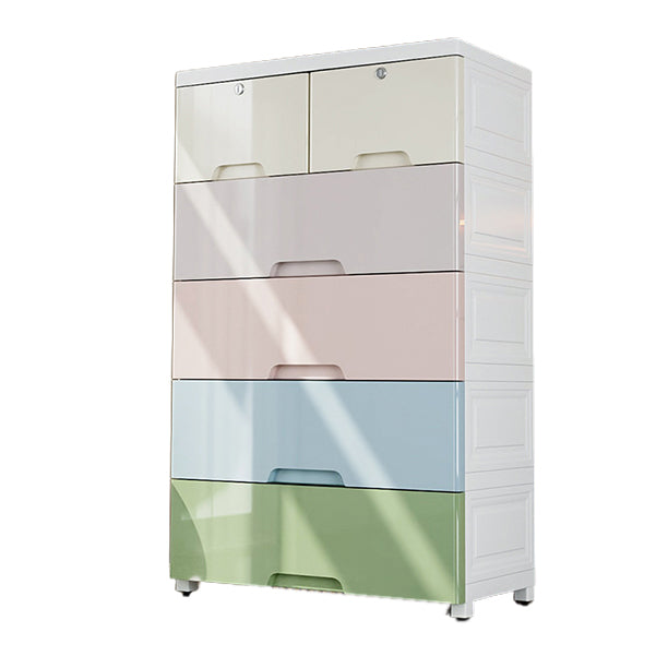 Modern Vertical Baby Dresser Plastic Kids Furniture with Drawers