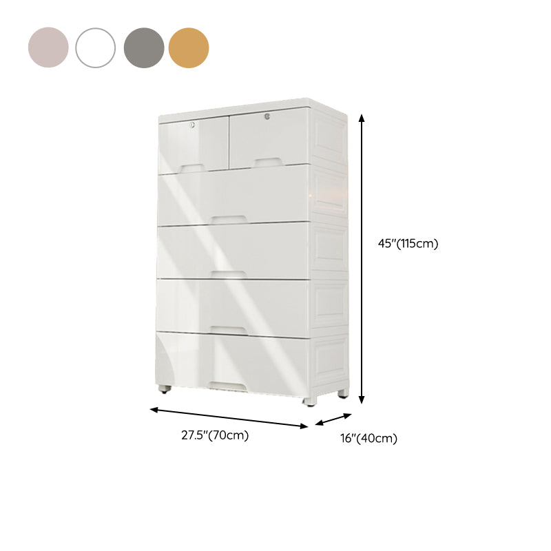 Modern Vertical Baby Dresser Plastic Kids Furniture with Drawers