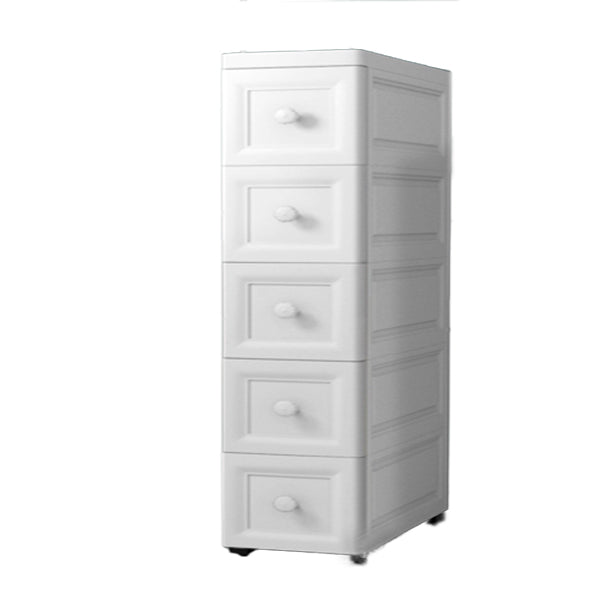 Modern Nursery Dresser Plastic Chest Kids Nightstand with 5 Drawers