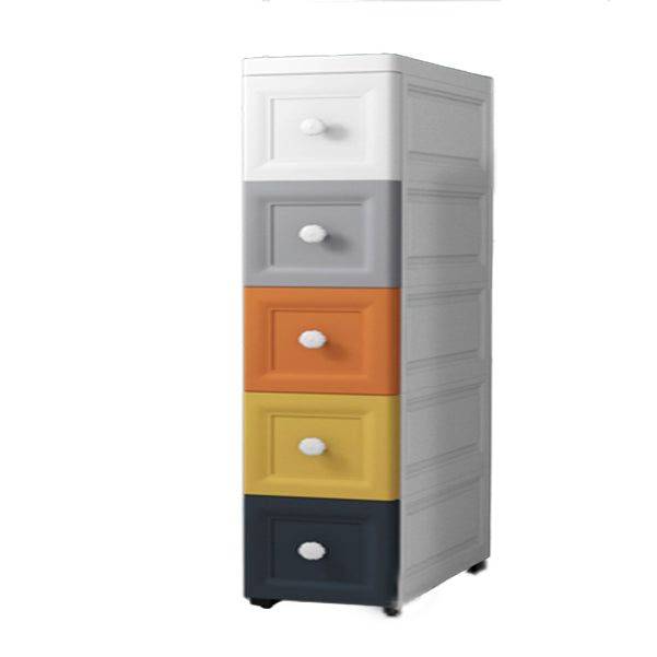 Modern Nursery Dresser Plastic Chest Kids Nightstand with 5 Drawers