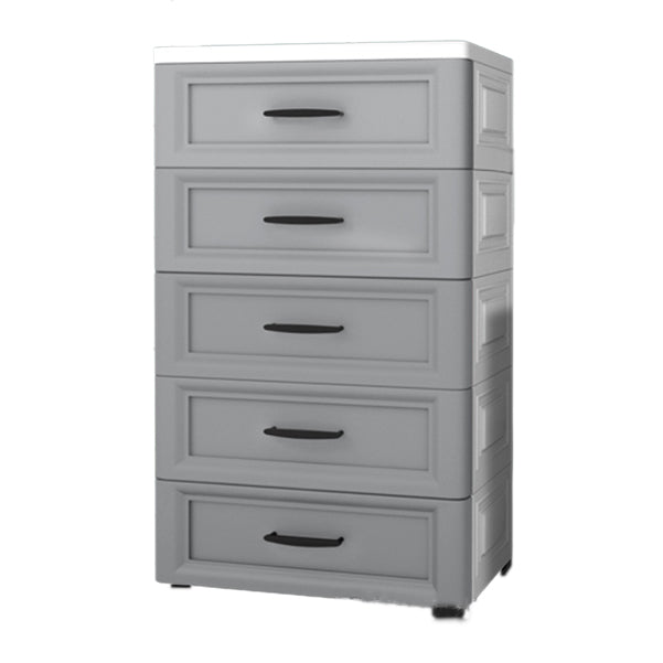 Modern Nursery Dresser Plastic Chest Kids Nightstand with 5 Drawers