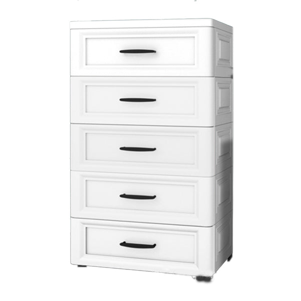 Modern Nursery Dresser Plastic Chest Kids Nightstand with 5 Drawers