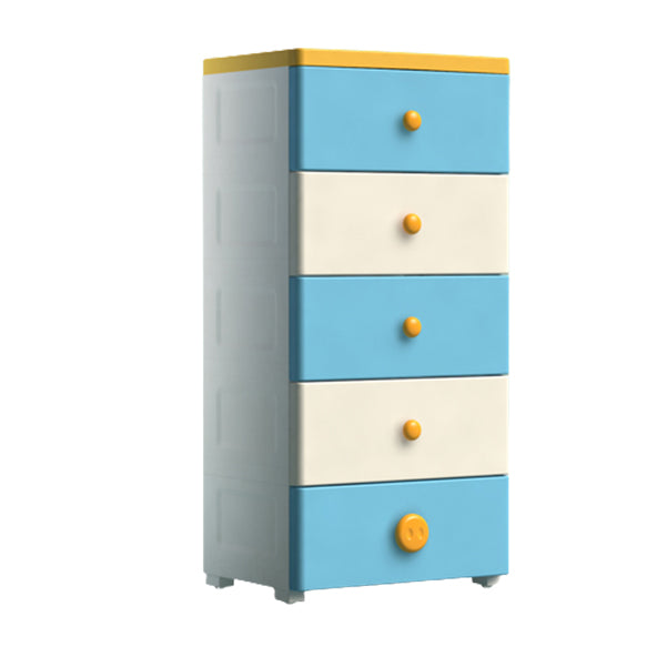 Plastic Kids Nightstand Scandinavian Nursery Dresser with 5/6 Drawers