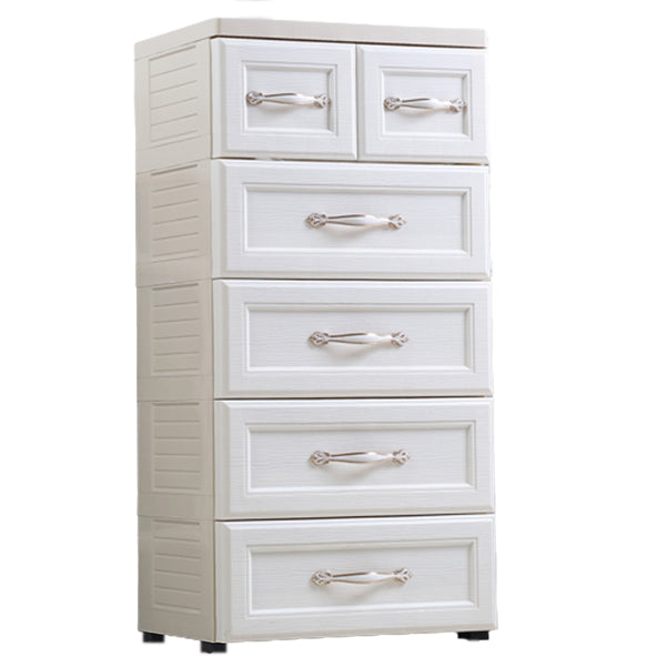 Plastic Kids Nightstand Scandinavian Nursery Dresser with 5/6 Drawers