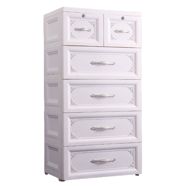 Plastic Kids Nightstand Scandinavian Nursery Dresser with 5/6 Drawers