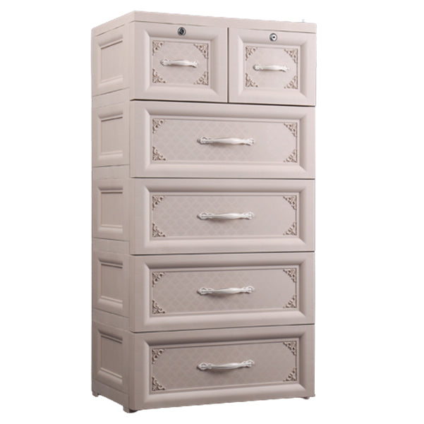 Plastic Kids Nightstand Scandinavian Nursery Dresser with 5/6 Drawers