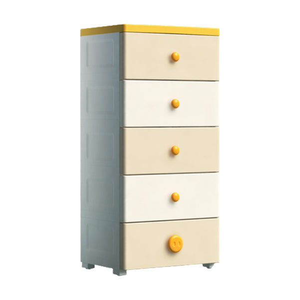 Plastic Kids Nightstand Scandinavian Nursery Dresser with 5/6 Drawers