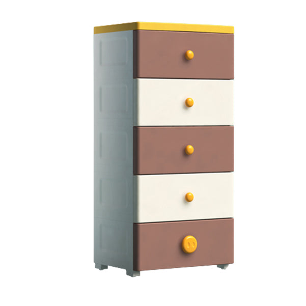 Plastic Kids Nightstand Scandinavian Nursery Dresser with 5/6 Drawers