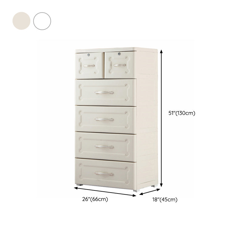 Modern Nursery Dresser Plastic Vertical Kids Furniture with Drawers